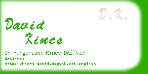 david kincs business card